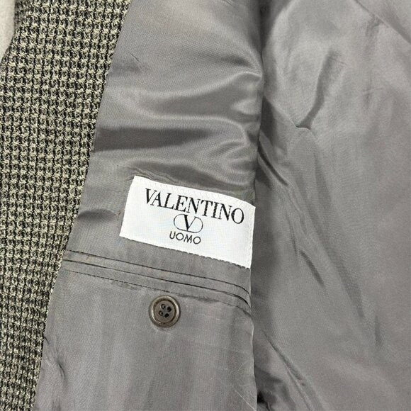 Vintage Valentino Tweed Blazer Wool Sport Coat Made in Italy Beige 42L - Picture 7 of 8